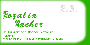 rozalia macher business card